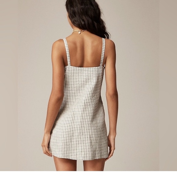 J Crew Claudia dress in plaid linen size L - Picture 10 of 10
